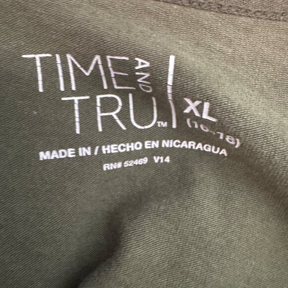 Time And Tru Womens  Size XL Olive Green Sleeveless Cami Top - Picture 4 of 4